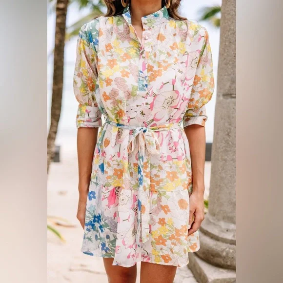 Arthur Jane Claire Floral Tiered Dress Boho Anthropologie Style Womens Size S - Picture 1 of 4